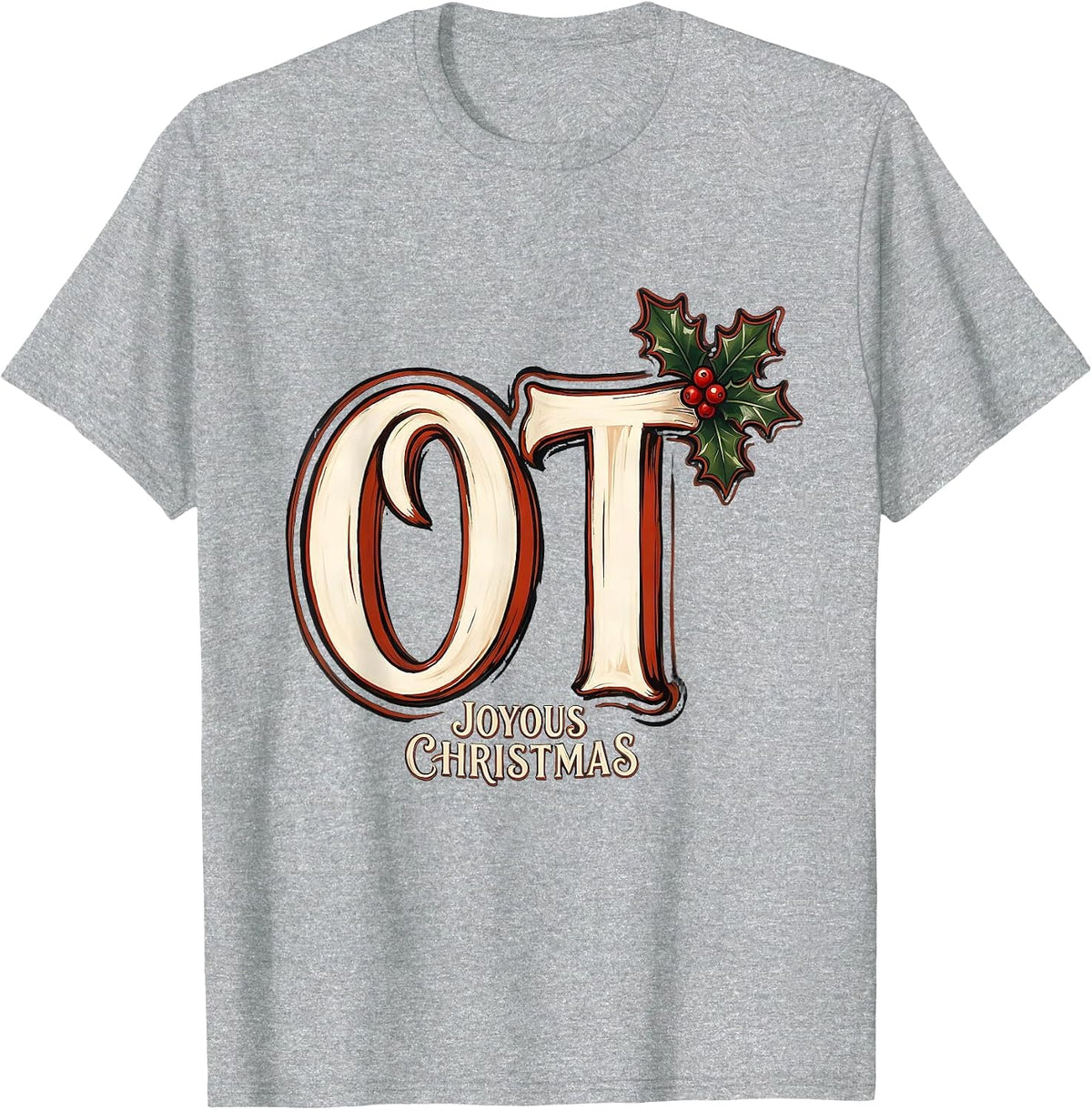 Men's Joyous Christmas OT Occupational Therapy Clinic Signboard T-Shirt - Heather Grey