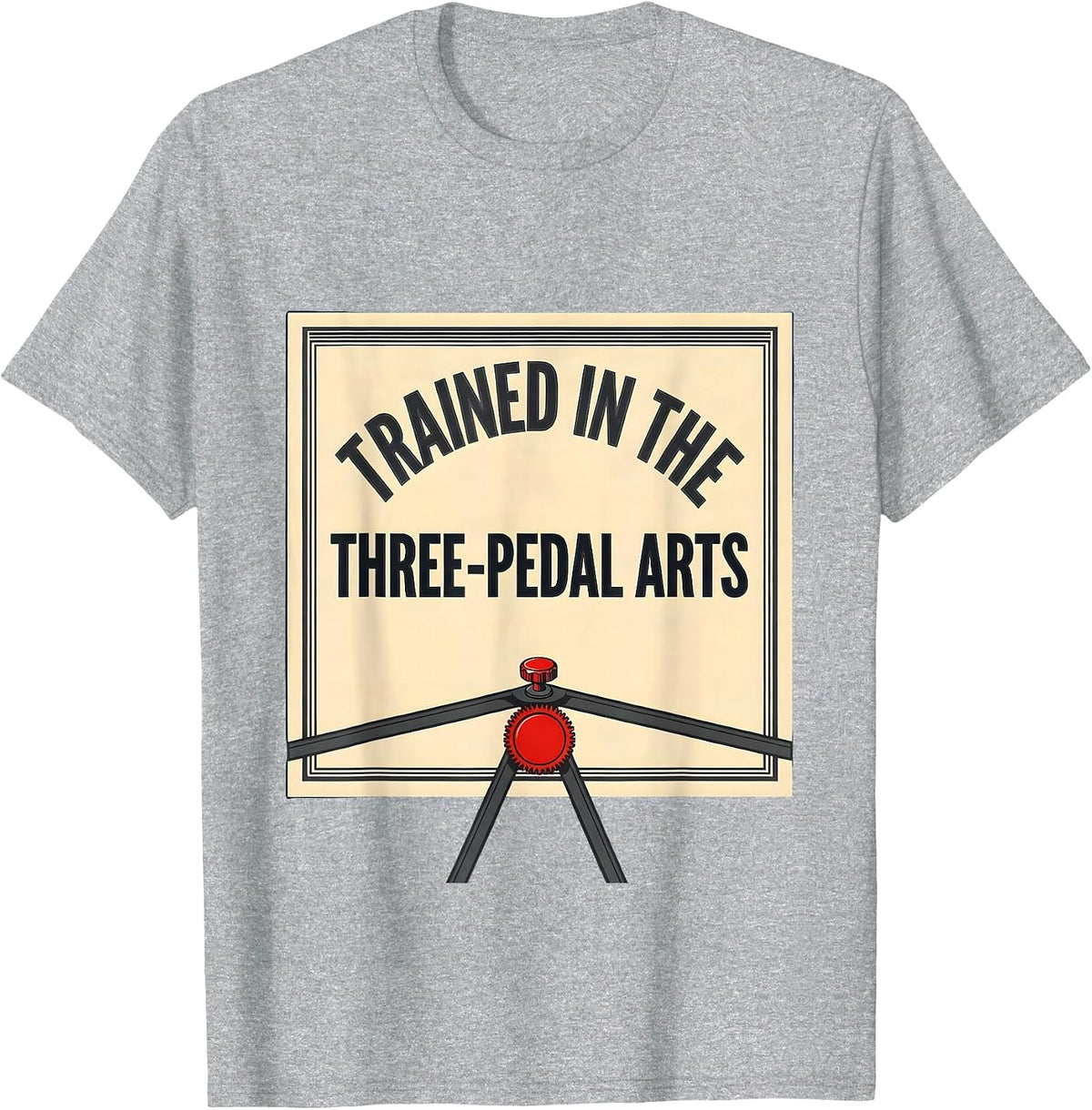 Men's Trained In The Three-Pedal Arts Funny Stick Shift Car Guy T-Shirt - Heather Grey