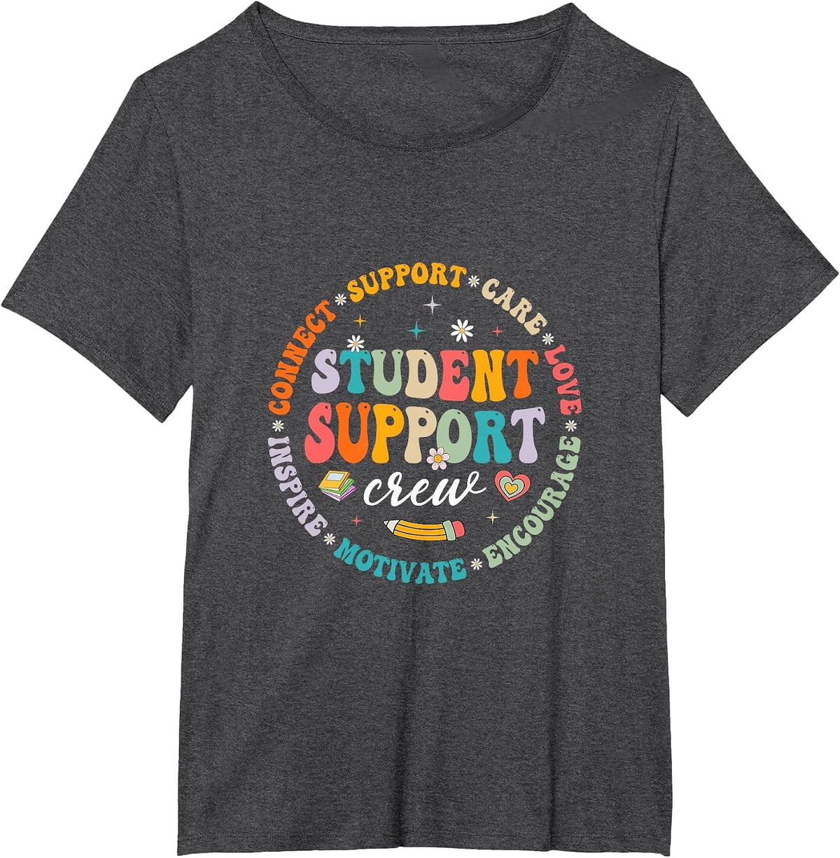 Student Support Crew School Counselor Student Services Squad T-Shirt - Dark Heather Grey