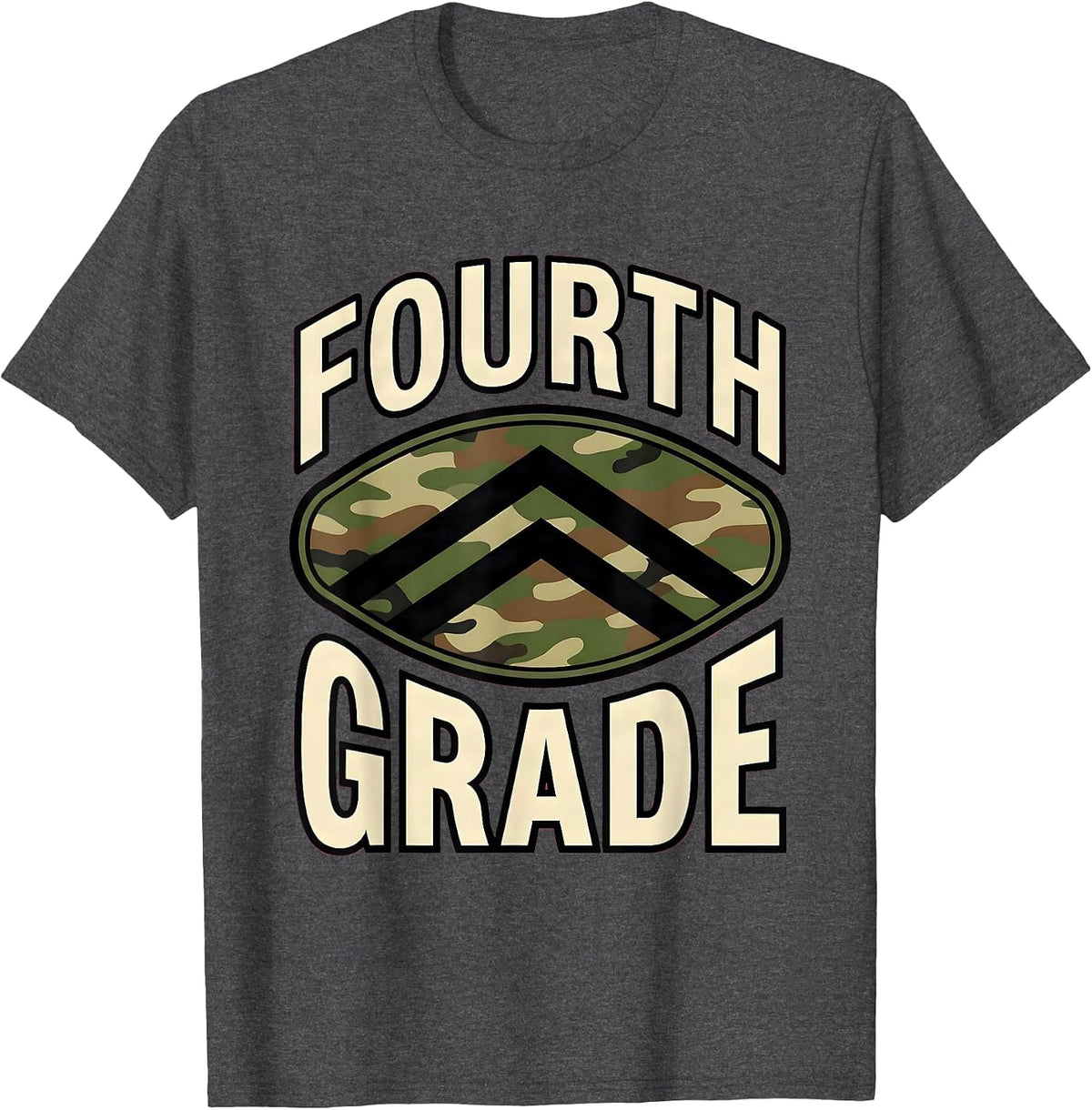 Fourth Grade Camo Back To School Boy Teacher Back To School T-Shirt - Dark Heather Grey
