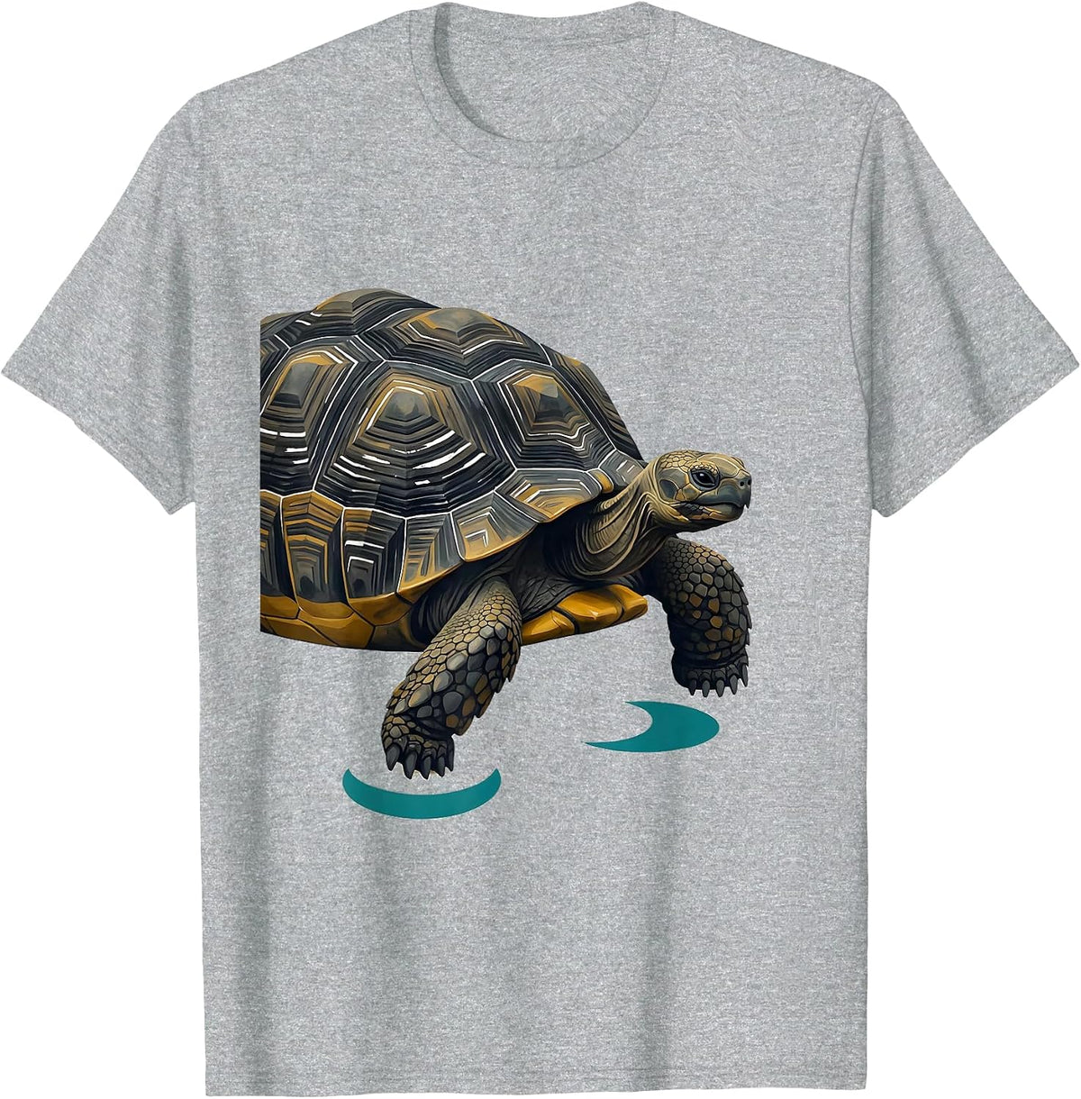 Men's Land Tortoise Midcentury Modern Pet Lover Humor T-Shirt - Heather Grey
