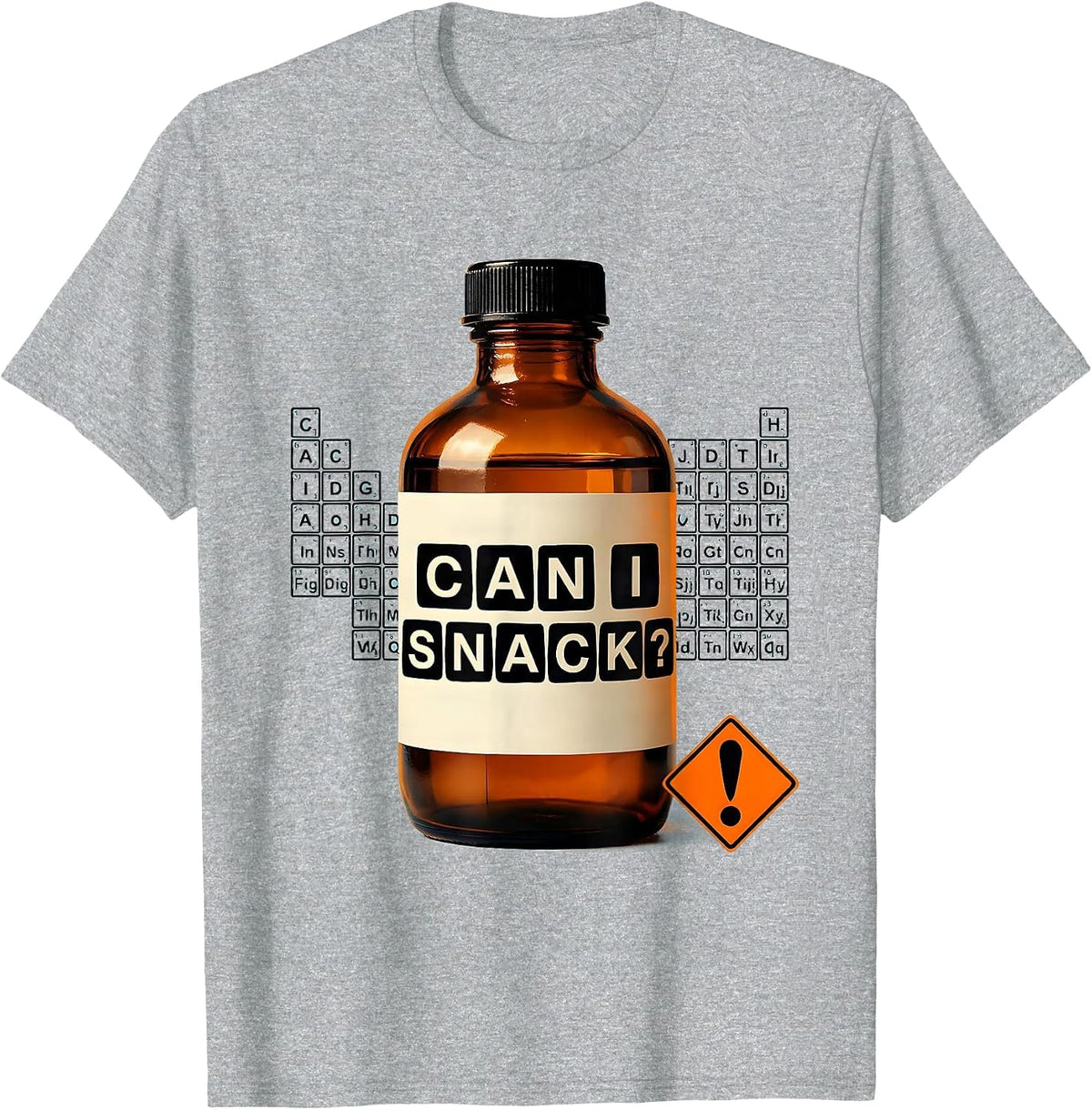 Men's Can I Snack Funny Periodic Table Science Teacher Student T-Shirt - Heather Grey