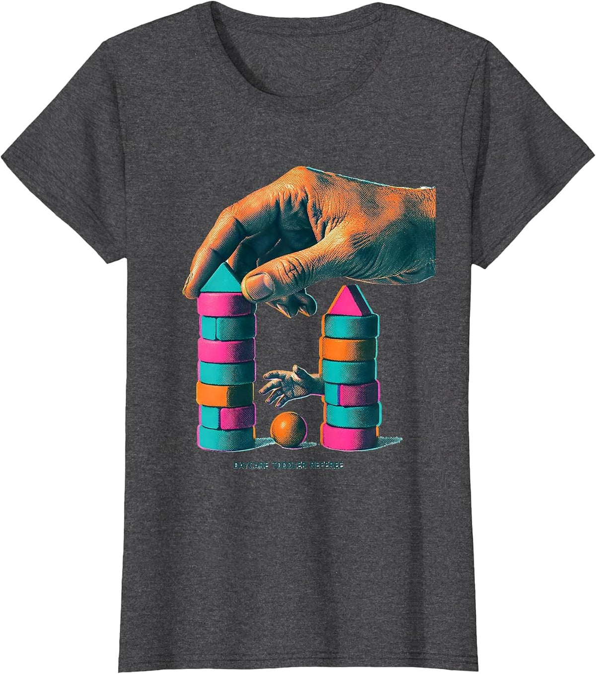 Women's Daycare Toddler Referee Funny Childcare Provider Toddler T-Shirt - Dark Heather Grey