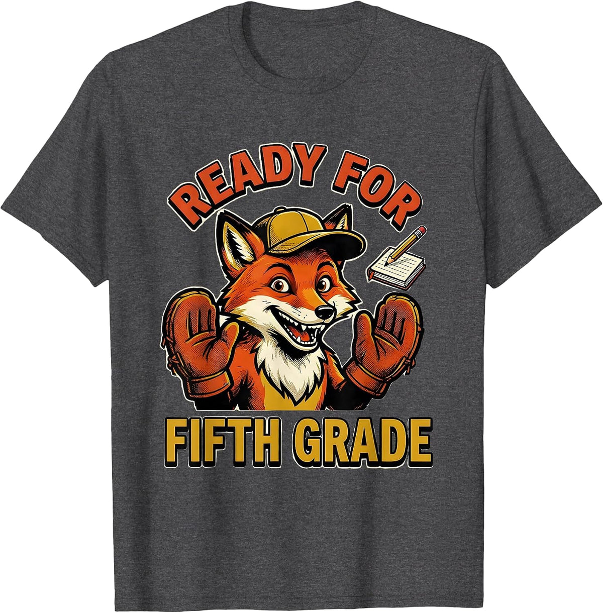 Ready For Fifth Grade Retro Groovy Kids Back To School T-Shirt - Dark Heather Grey