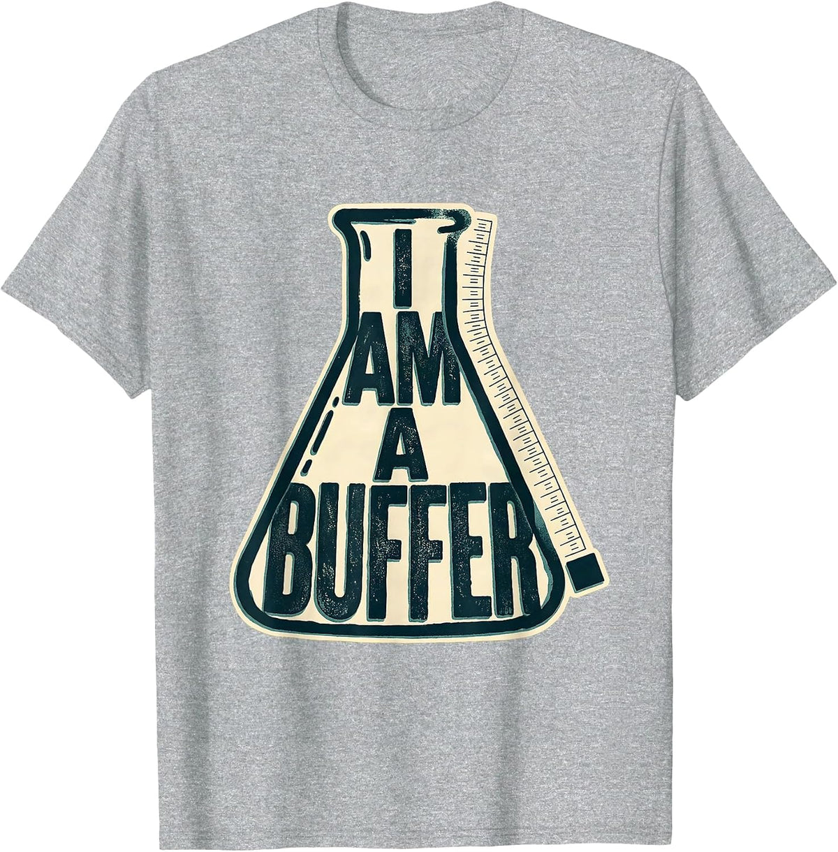 Men's I Am A Buffer Midcentury Modern Chemistry Pun Humor T-Shirt - Heather Grey