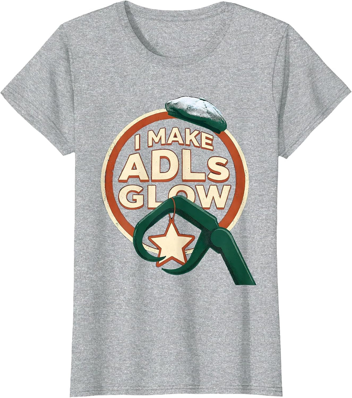 I Make ADLs Glow Occupational Therapist Christmas Holiday T-Shirt - Heather Grey
