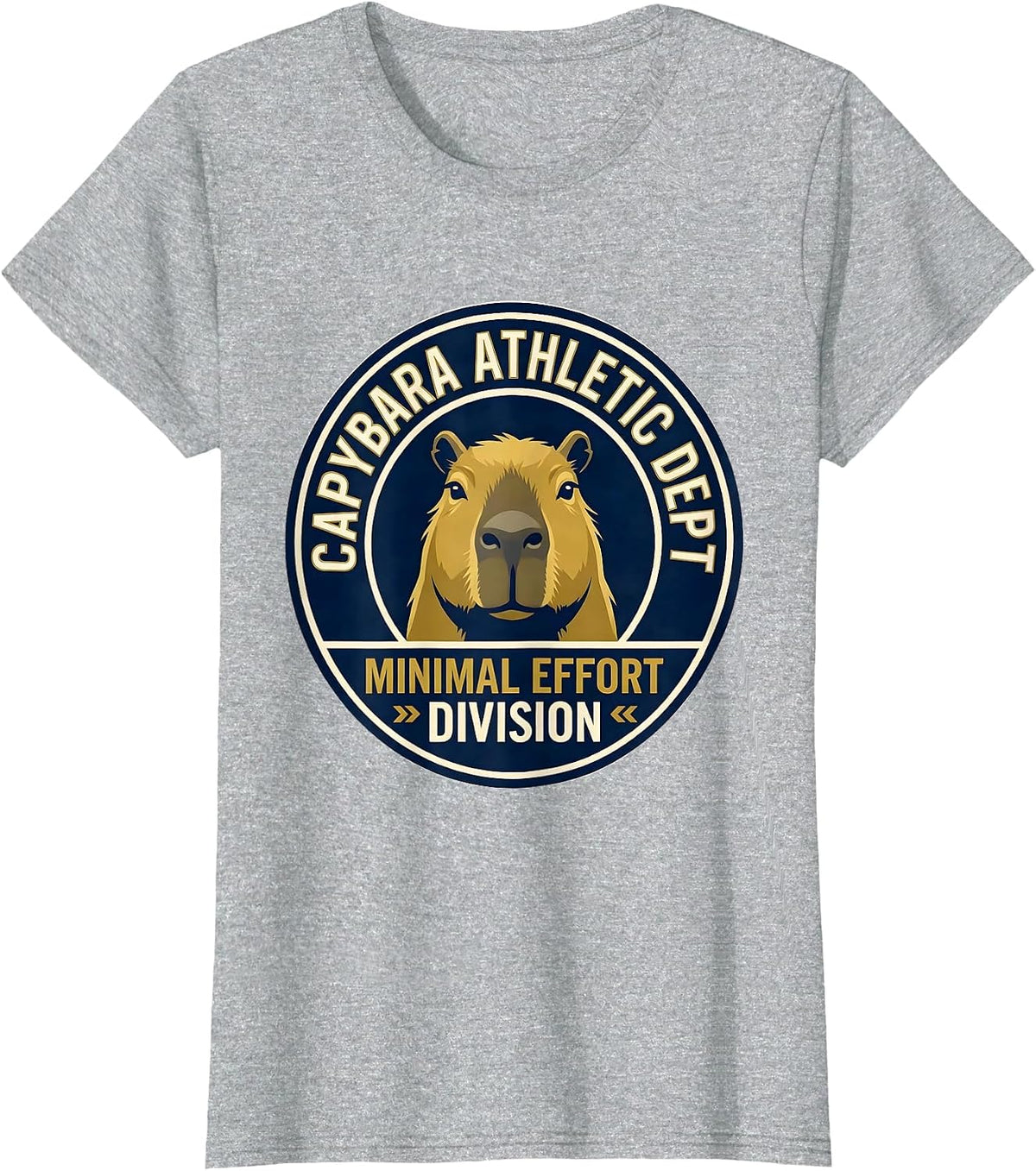Women's Capybara Athletic Dept: Minimal Effort Division Funny T-Shirt - Heather Grey
