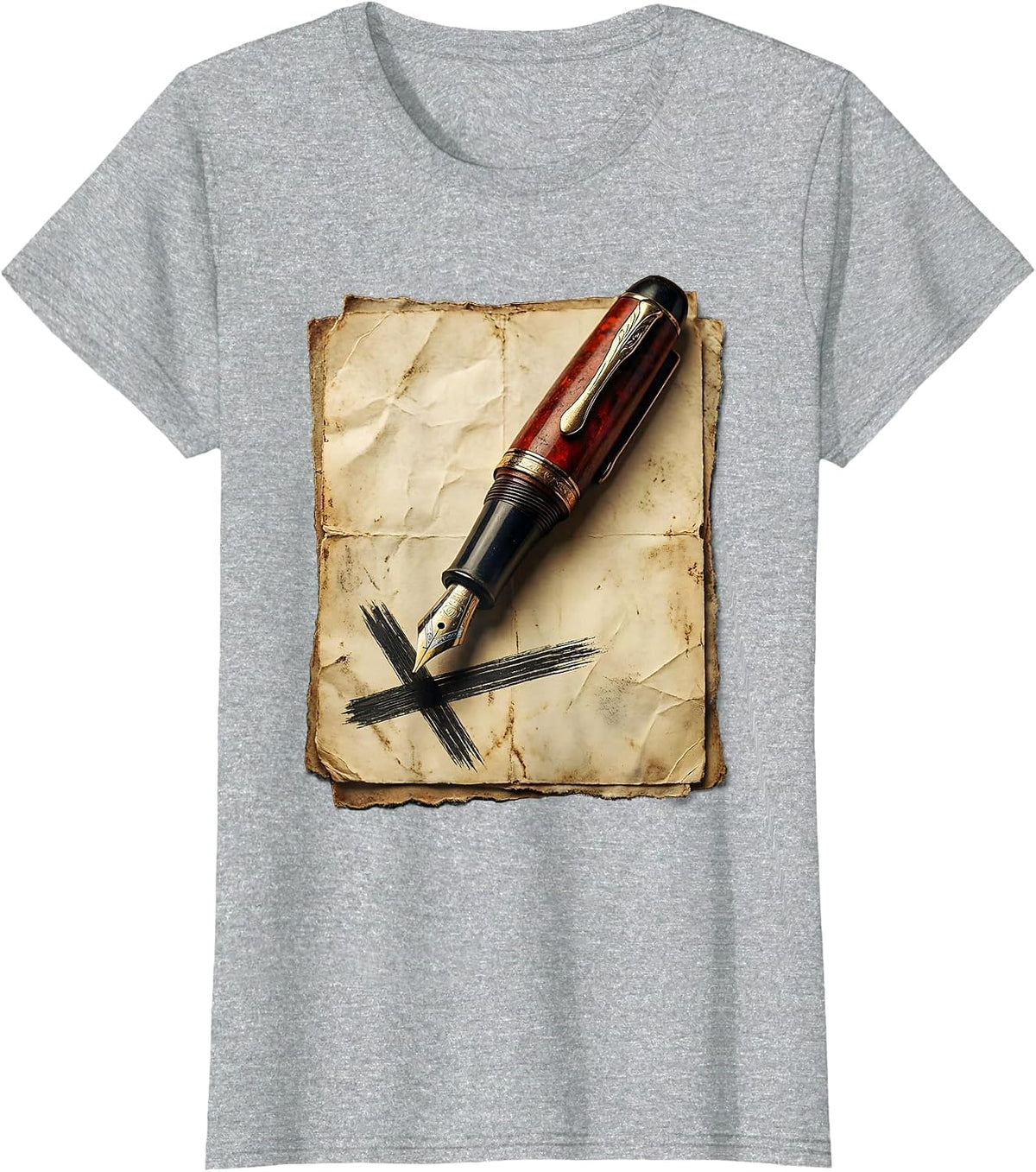 English Teacher Red Pen Correction Graphic T-Shirt - Heather Grey