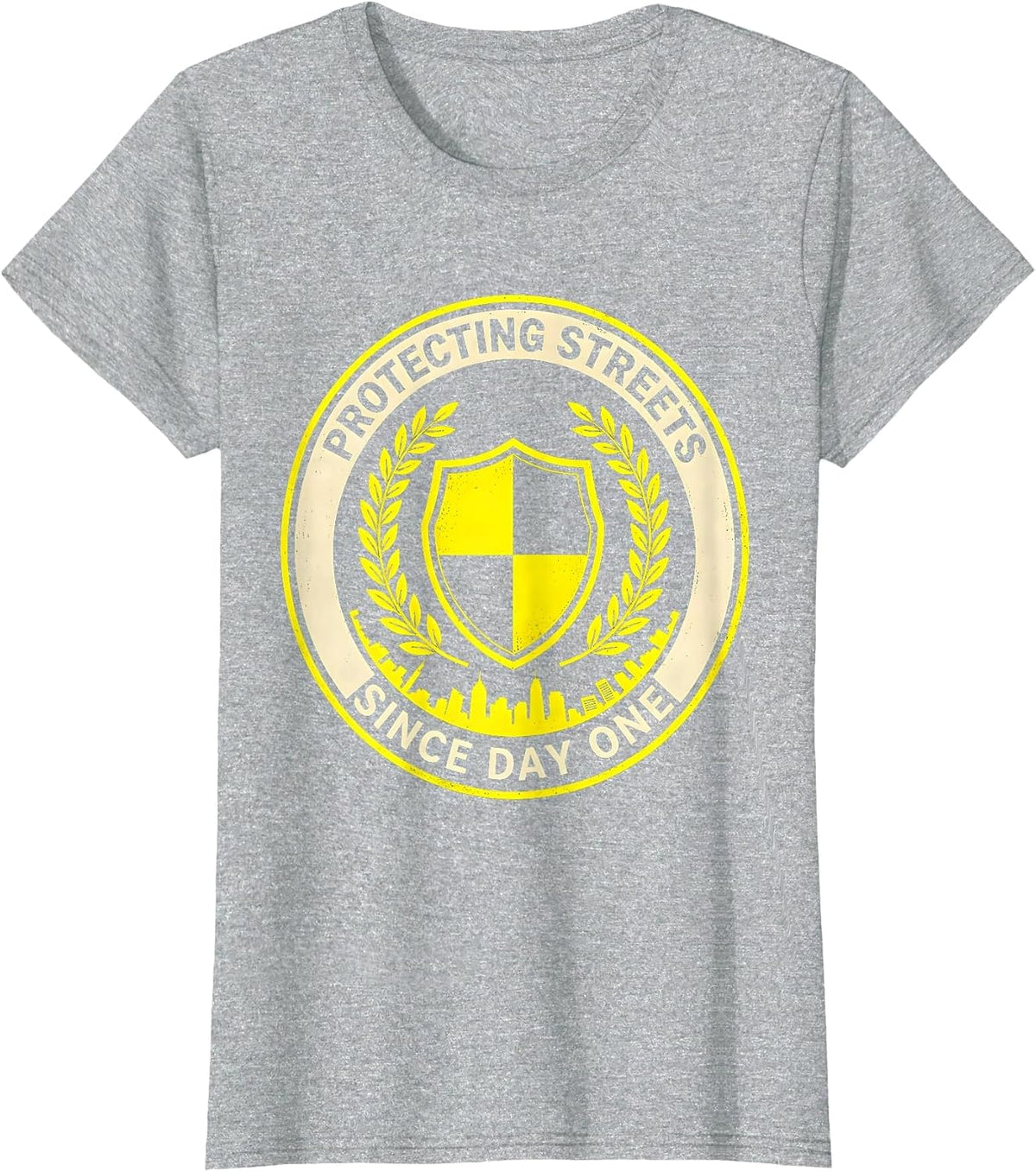 Women's Protecting Streets Since Day One Police Design T-Shirt - Heather Grey