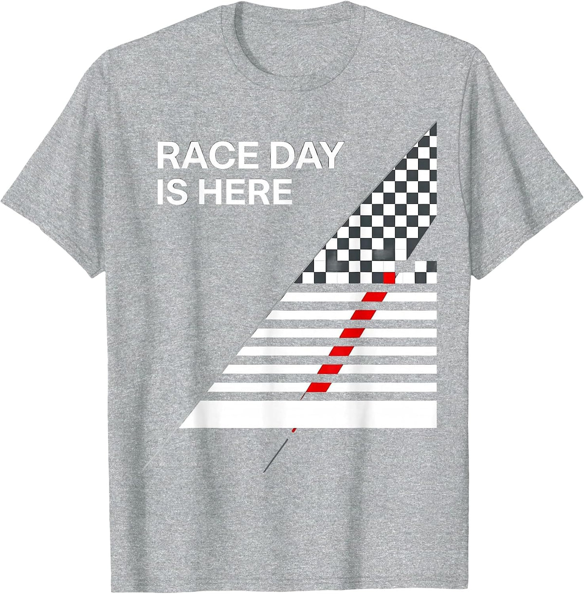Men's Race Day Is Here Swiss International Patriotic Drag Racing T-Shirt - Heather Grey