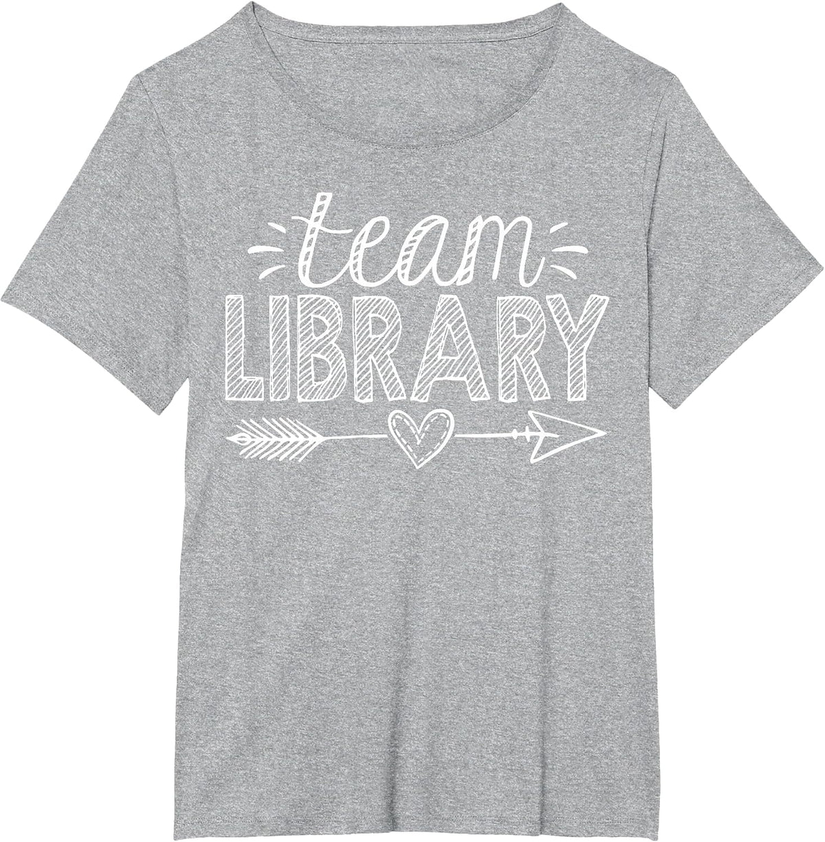 Team Library Tee Teacher Student Back to School T-Shirt - Heather Grey