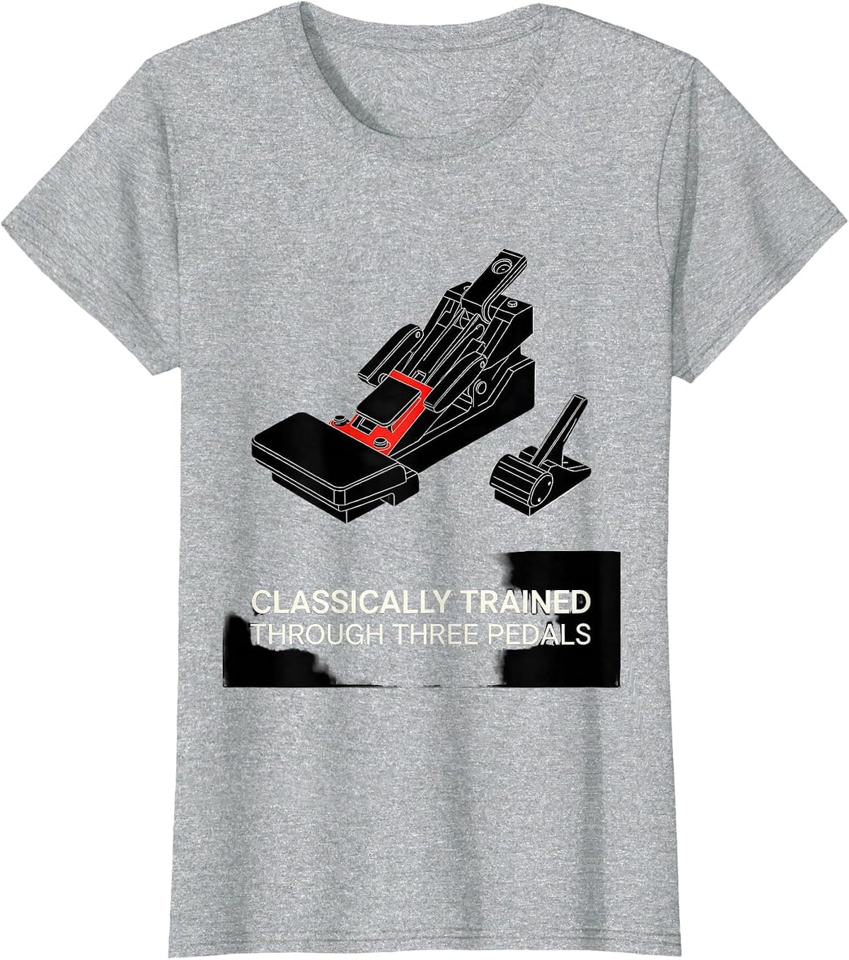 Women's Classically Trained Through Three Pedals Car Guy T-Shirt - Heather Grey