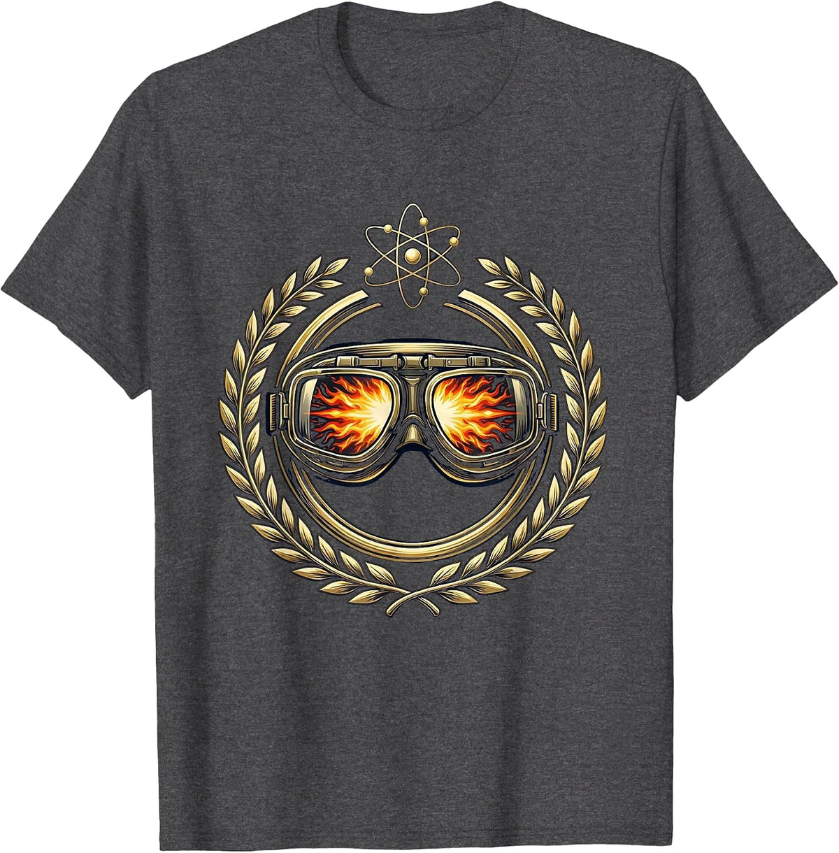 Men's Science Teacher Safety Goggles Explosion Graphic T-Shirt - Dark Heather Grey