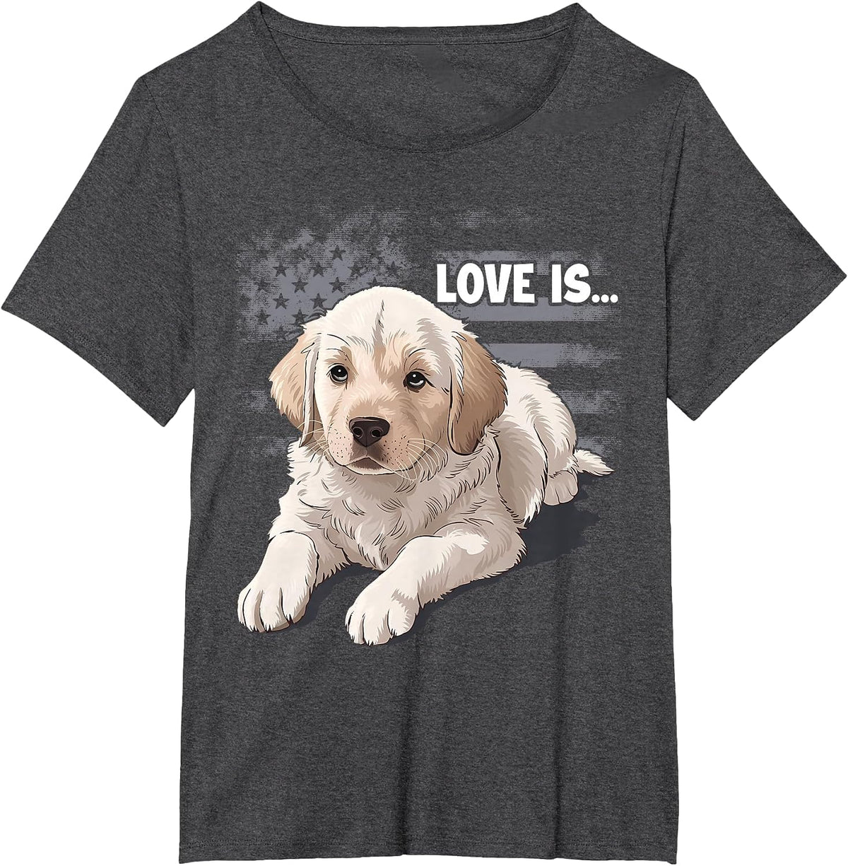 White Labrador Retriever Yellow Love Lab Mom Dog Dad T-Shirt - Dark Heather Grey