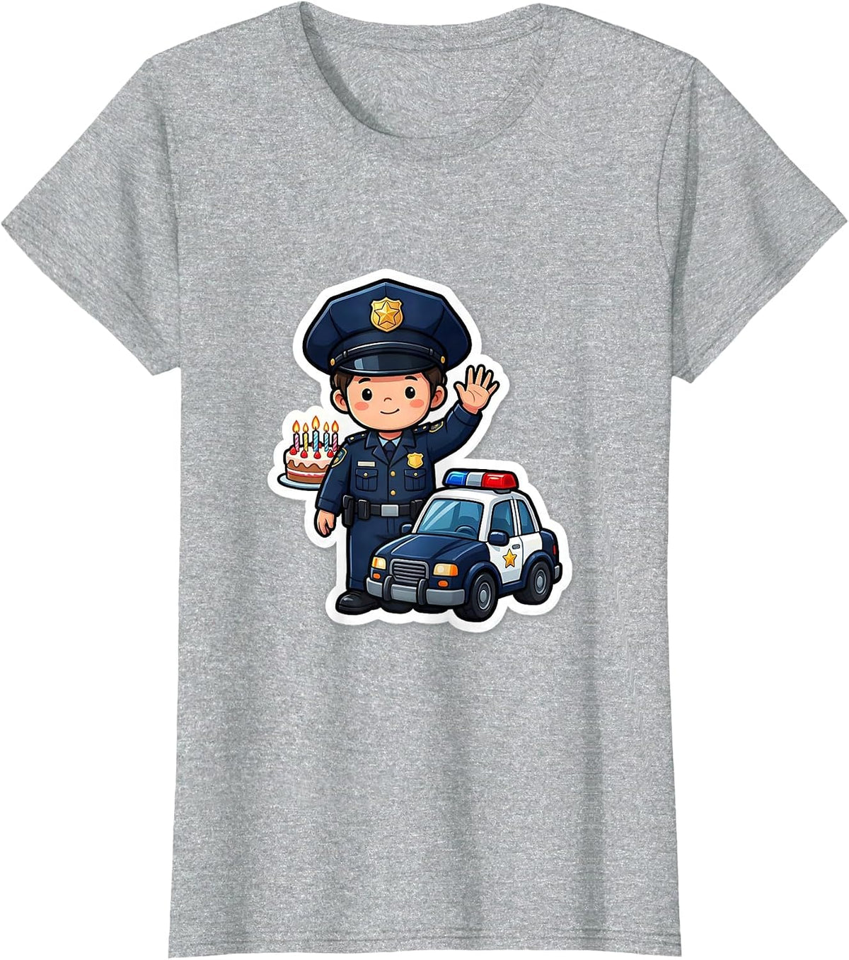 Women's Future Police Officer Birthday Toddler Party Role Play T-Shirt - Heather Grey