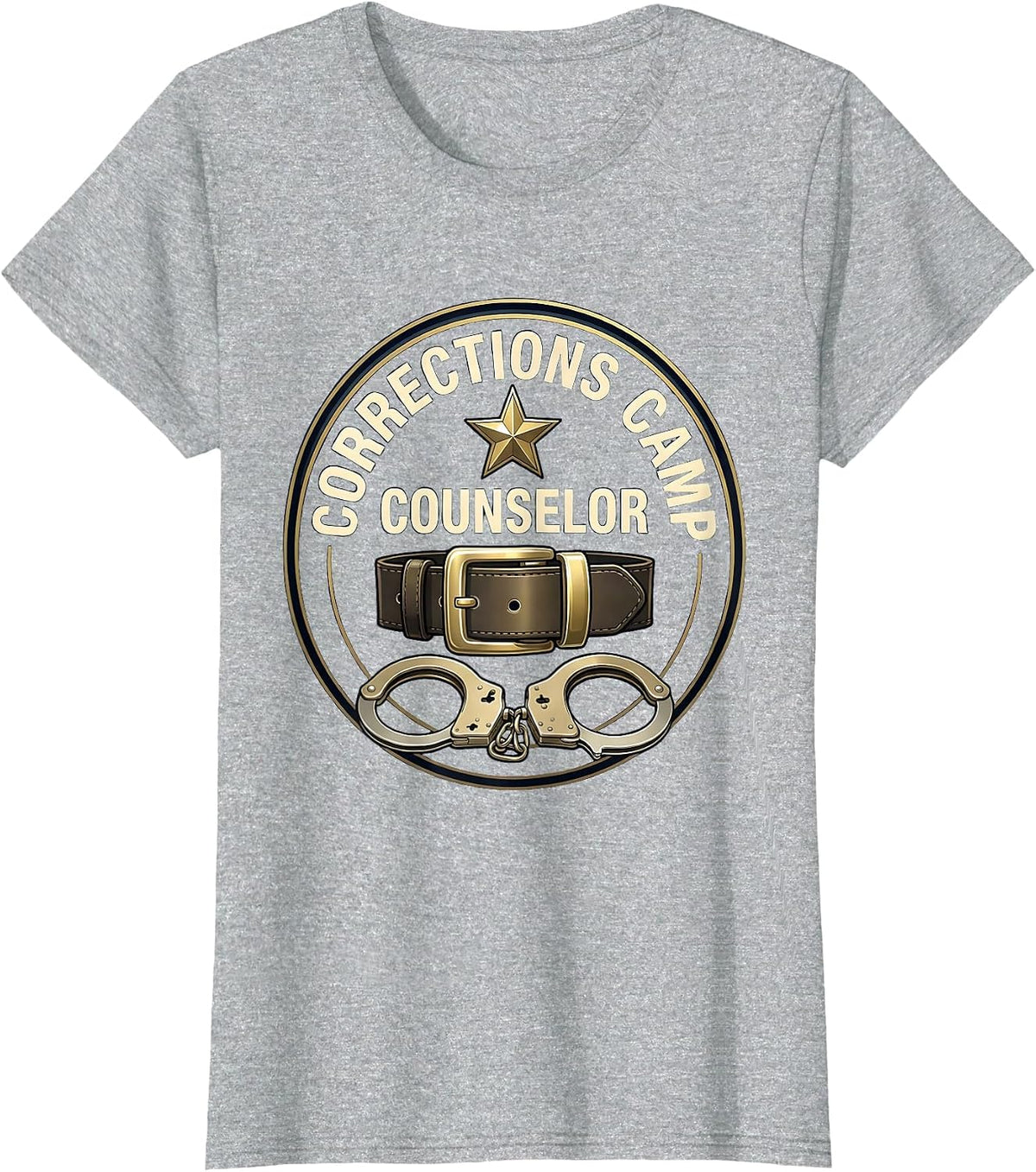 Corrections Camp Counselor Funny Police Officer Gift T-Shirt - Heather Grey