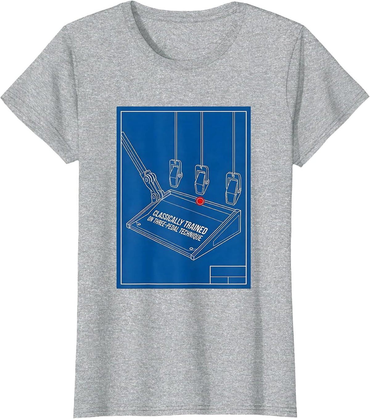 Women's Classically Trained On Three-Pedal Technique Car Guy T-Shirt - Heather Grey