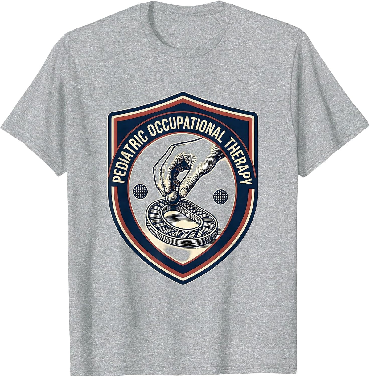 Men's Pediatric Occupational Therapy Retro Emblem OT Month T-Shirt - Heather Grey