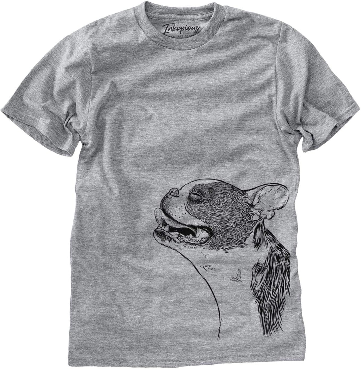 Inkopious Boston Terrier Profile Triblend T-Shirt - Unisex Grey Crew Neck
