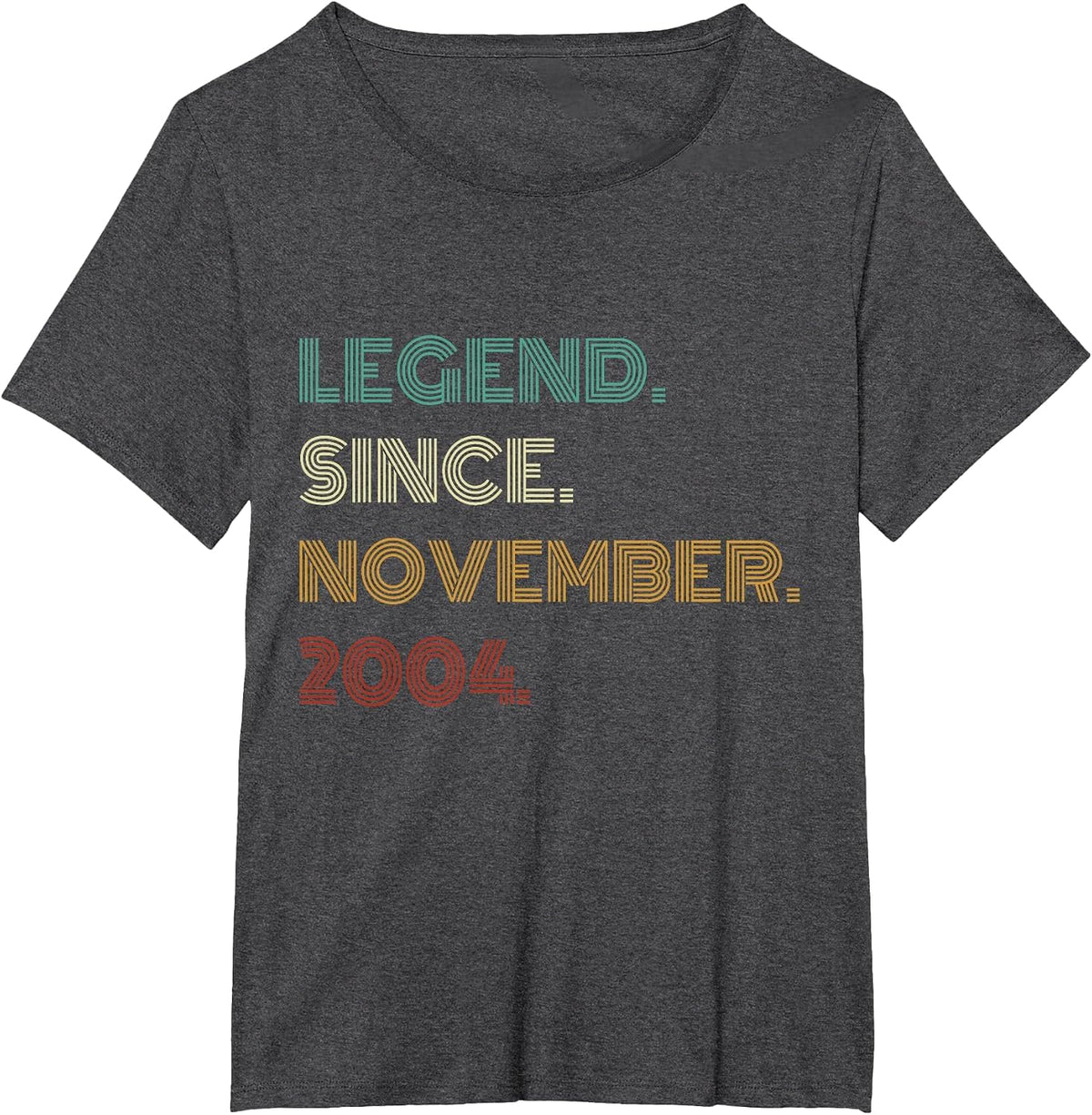 22 Years Old Legend Since November 2004 22nd Birthday T-Shirt - Dark Heather Grey