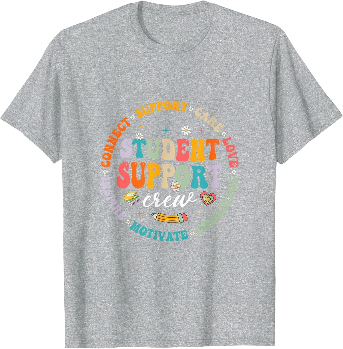 Student Support Crew School Counselor Student Services Squad T-Shirt - Heather Grey
