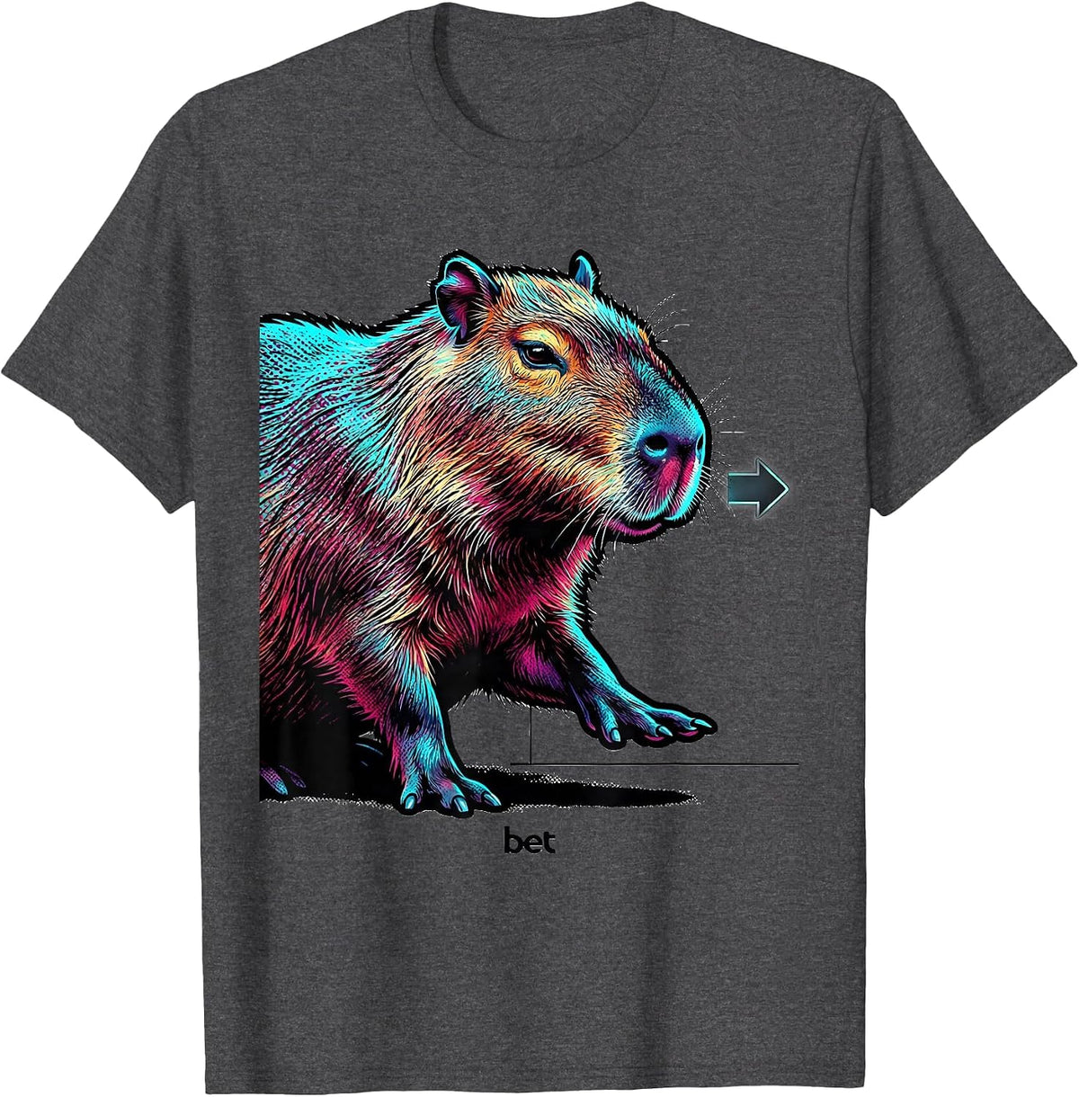 Men's bet Funny Capybara Animal Meme Humor Pop Art T-Shirt - Dark Heather Grey