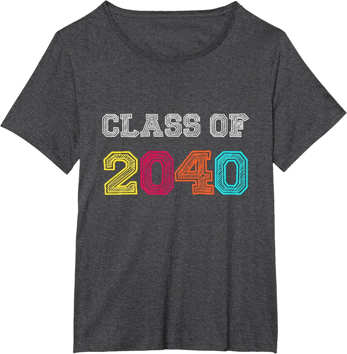 Class of 2040 Grow with Me Kindergarten PreK Graduation 2040 T-Shirt - Dark Heather Grey
