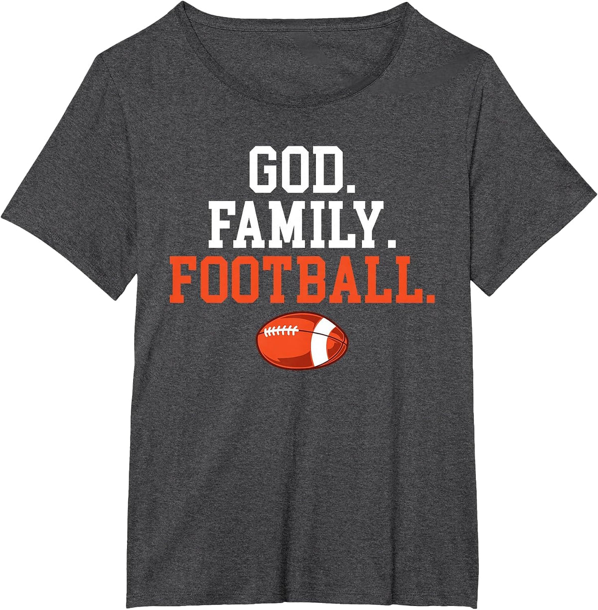 God Family Football Footballer T-Shirt - Dark Heather Grey