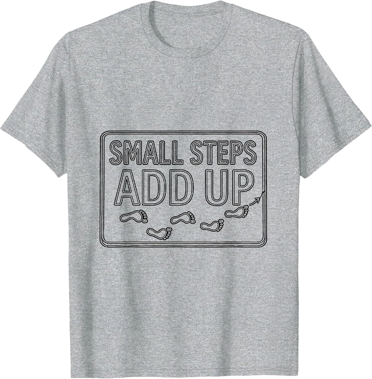 Men's Small Steps Add Up Line Art Occupational Therapy OT Month T-Shirt - Heather Grey