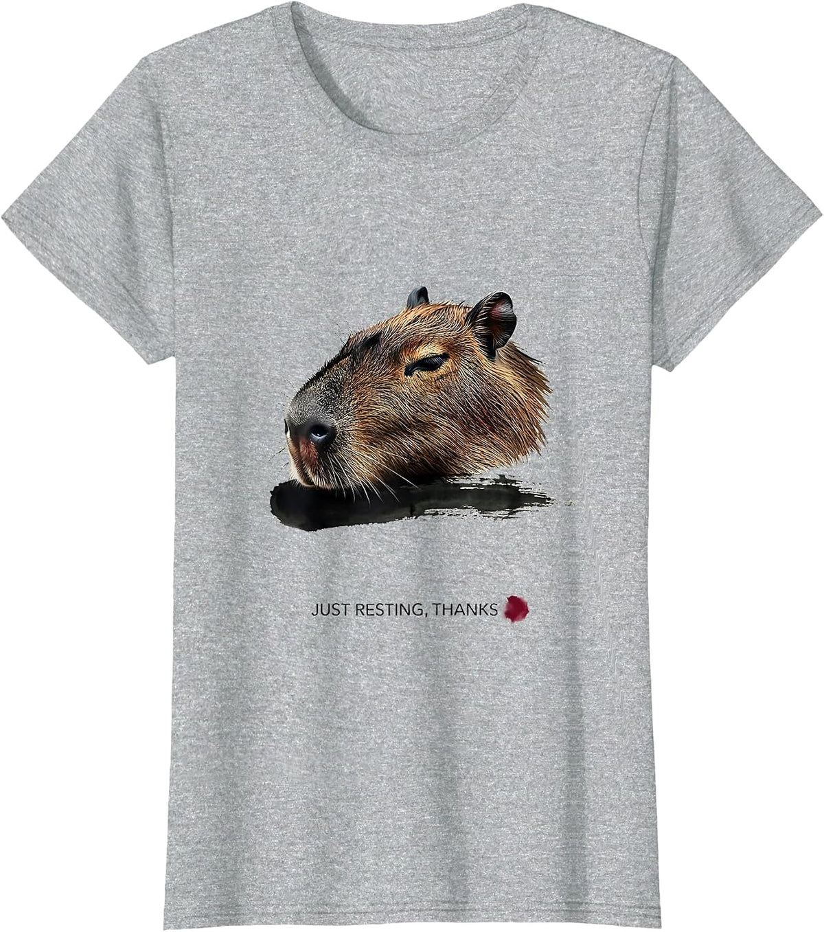 Just Resting, Thanks Cute Capybara Sleepy Humor Pajama T-Shirt - Heather Grey