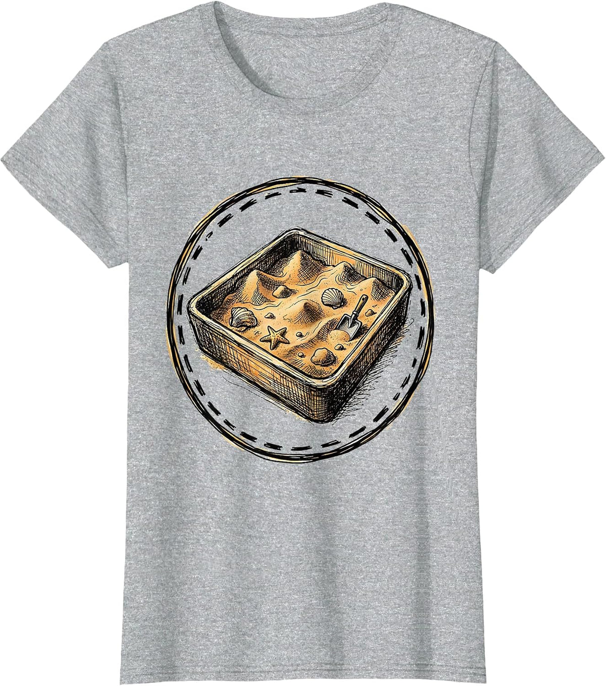 Women's Preschool Teacher Kinetic Sand Sensory Bin Graphic T-Shirt - Heather Grey