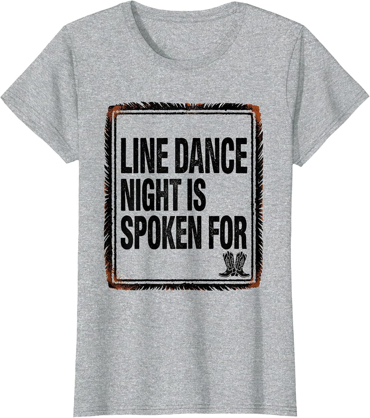 Line Dance Night Is Spoken For Funny Line Dancer Humor T-Shirt - Heather Grey