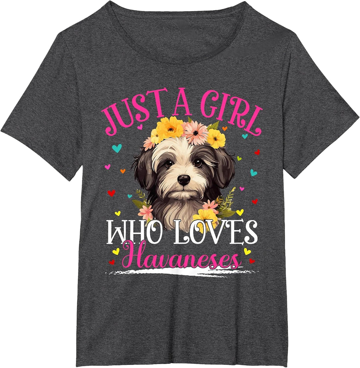 Just A Girl Who Loves Havanese Dog for Women Girls T-Shirt - Dark Heather Grey