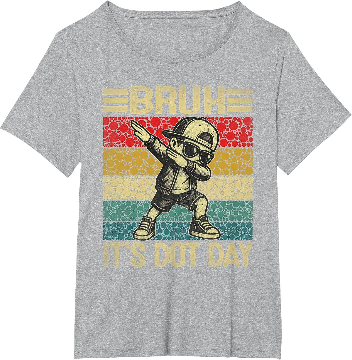 Bruh It's Dot Day Dabbing Boy Happy Dot Day Boy Student Kids T-Shirt - Heather Grey