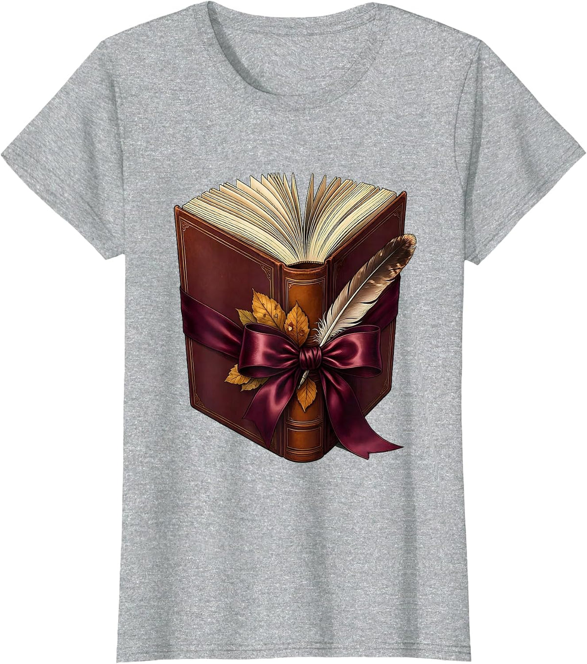 English Teacher Bookmark Bow Novel Graphic T-Shirt - Heather Grey