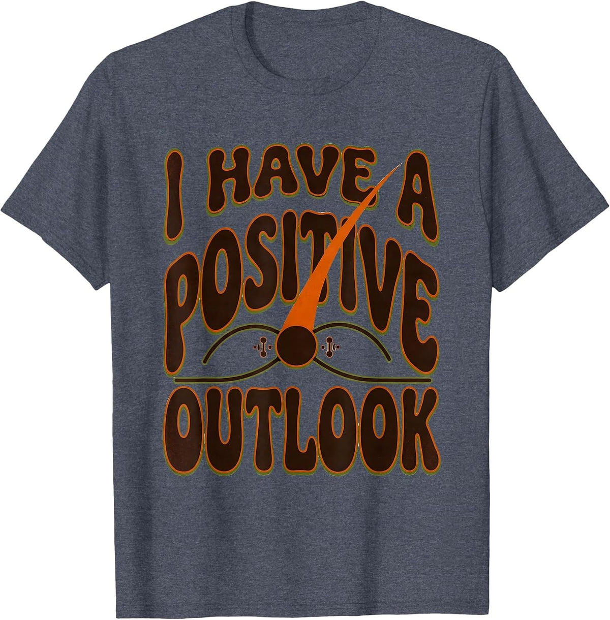 I Have A Positive Outlook Retro 70s Chemistry Pun Science T-Shirt - Heather Blue