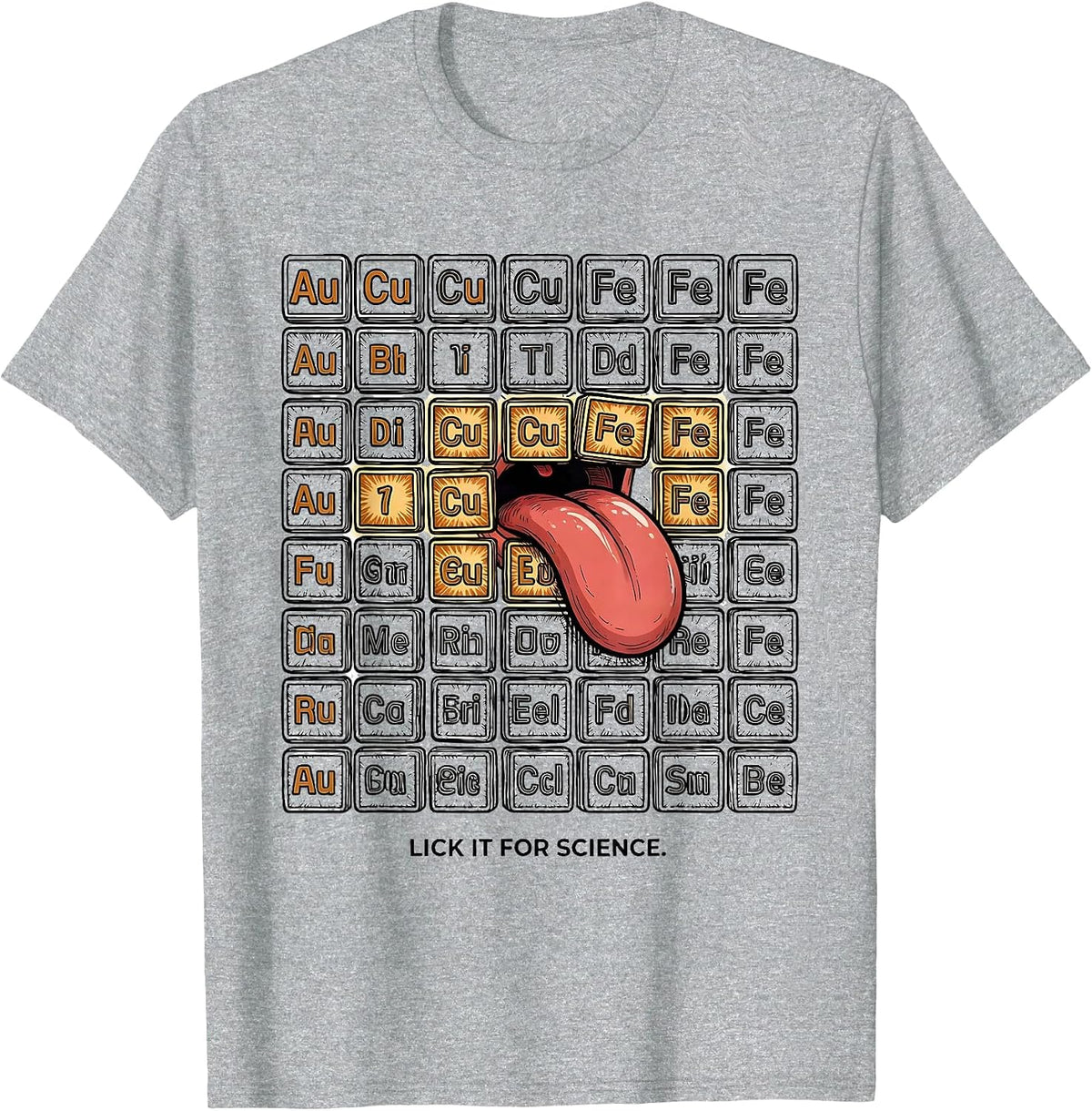 Men's Lick It For Science Periodic Table Design T-Shirt - Heather Grey