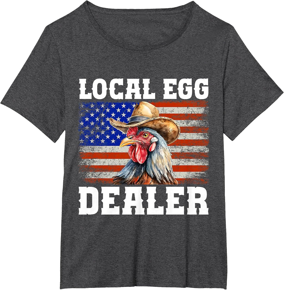 Local Egg Dealer Rooster Farmer Chicken T-Shirt - Dark Heather Grey
