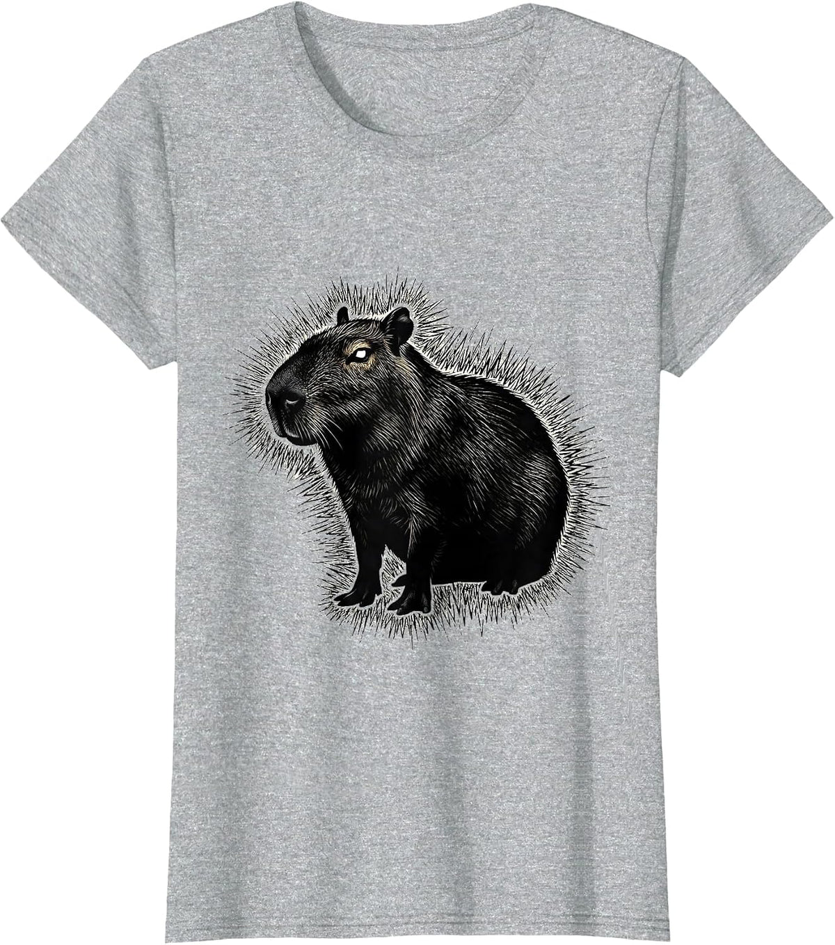 Capybara Silhouette Funny Animal Meme Humor T-Shirt - Heather Grey