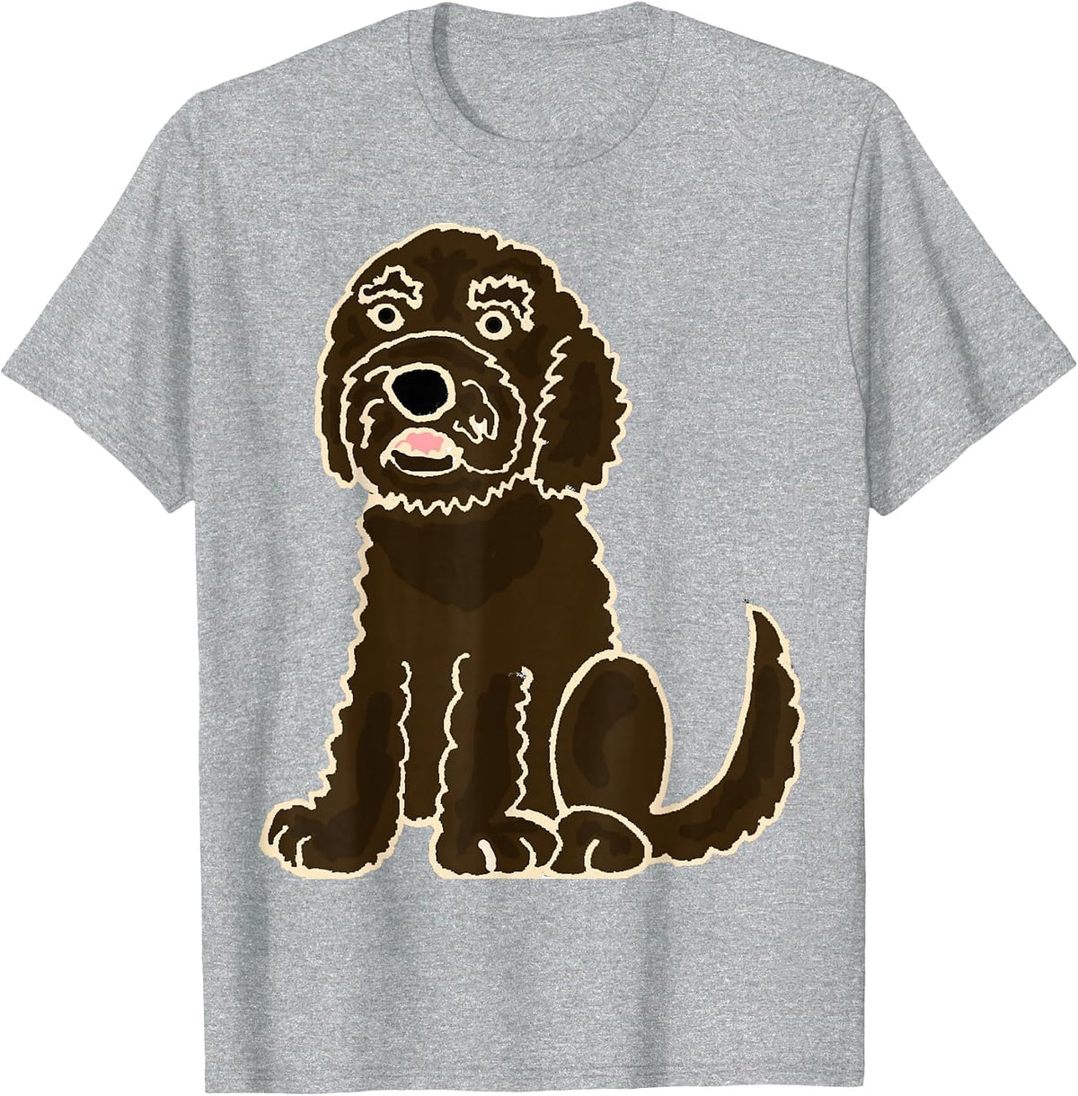 Smiletodaytees Chocolate Labradoodle Dog T-Shirt T-Shirt - Heather Grey