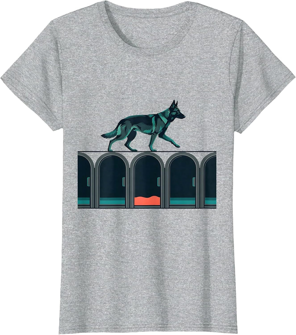 Belgian Malinois Dog Breed Humor Kennel Empty Bay T-Shirt - Heather Grey