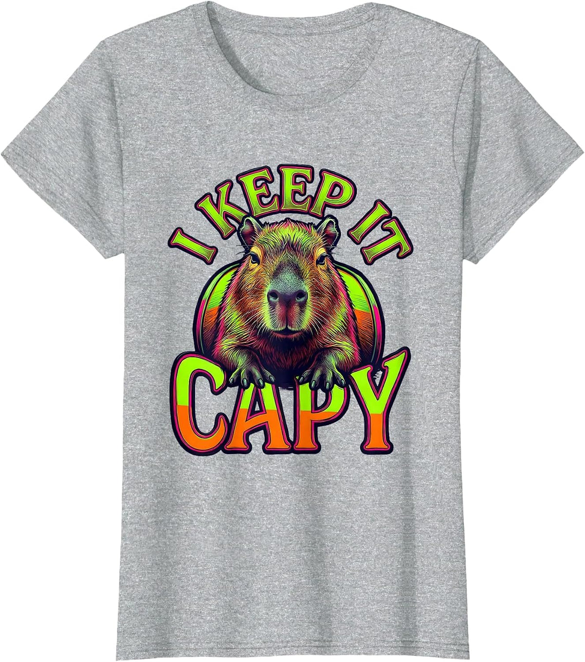 I Keep It Capy Funny Capybara Meme Animal Humor T-Shirt - Heather Grey
