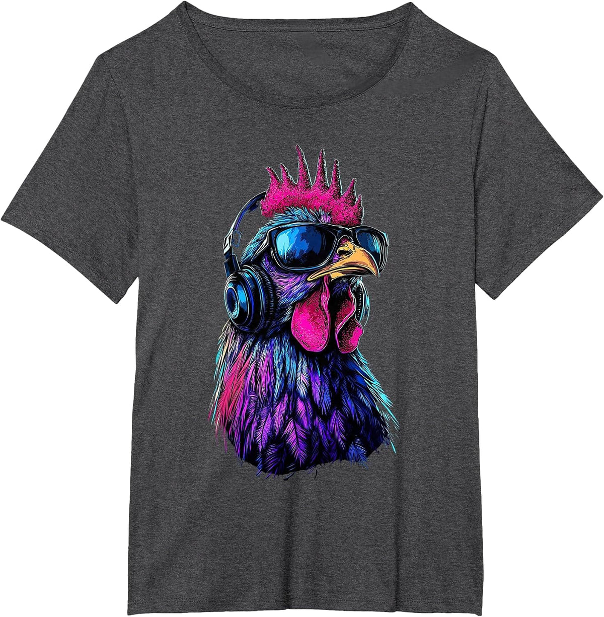 Funny Chicken Cool Graffiti Urban Art Street T-Shirt - Dark Heather Grey
