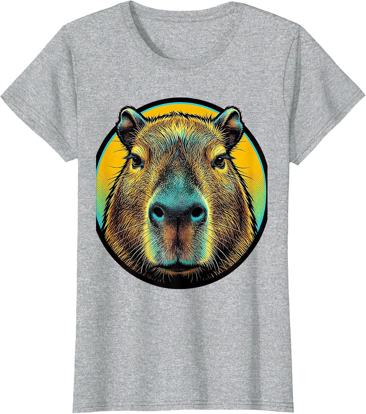 Women's Serene Capybara Close-Up Portrait Graphic T-Shirt - Heather Grey