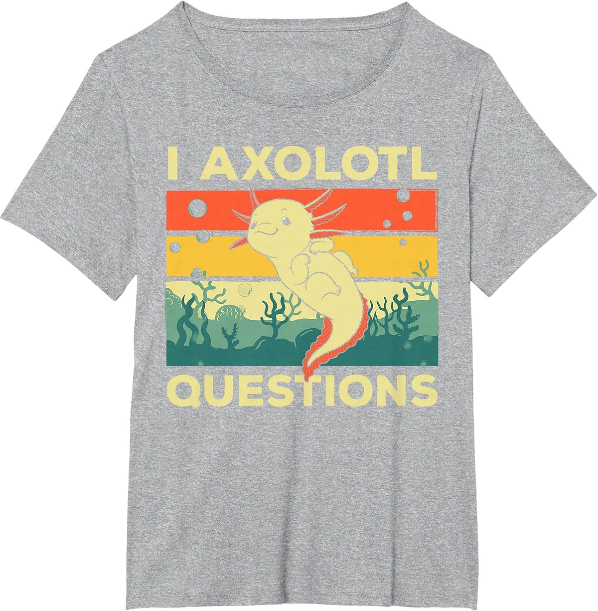 Cool I Axolotl Questions for Boys Girls Kids Fish Salamander T-Shirt - Heather Grey