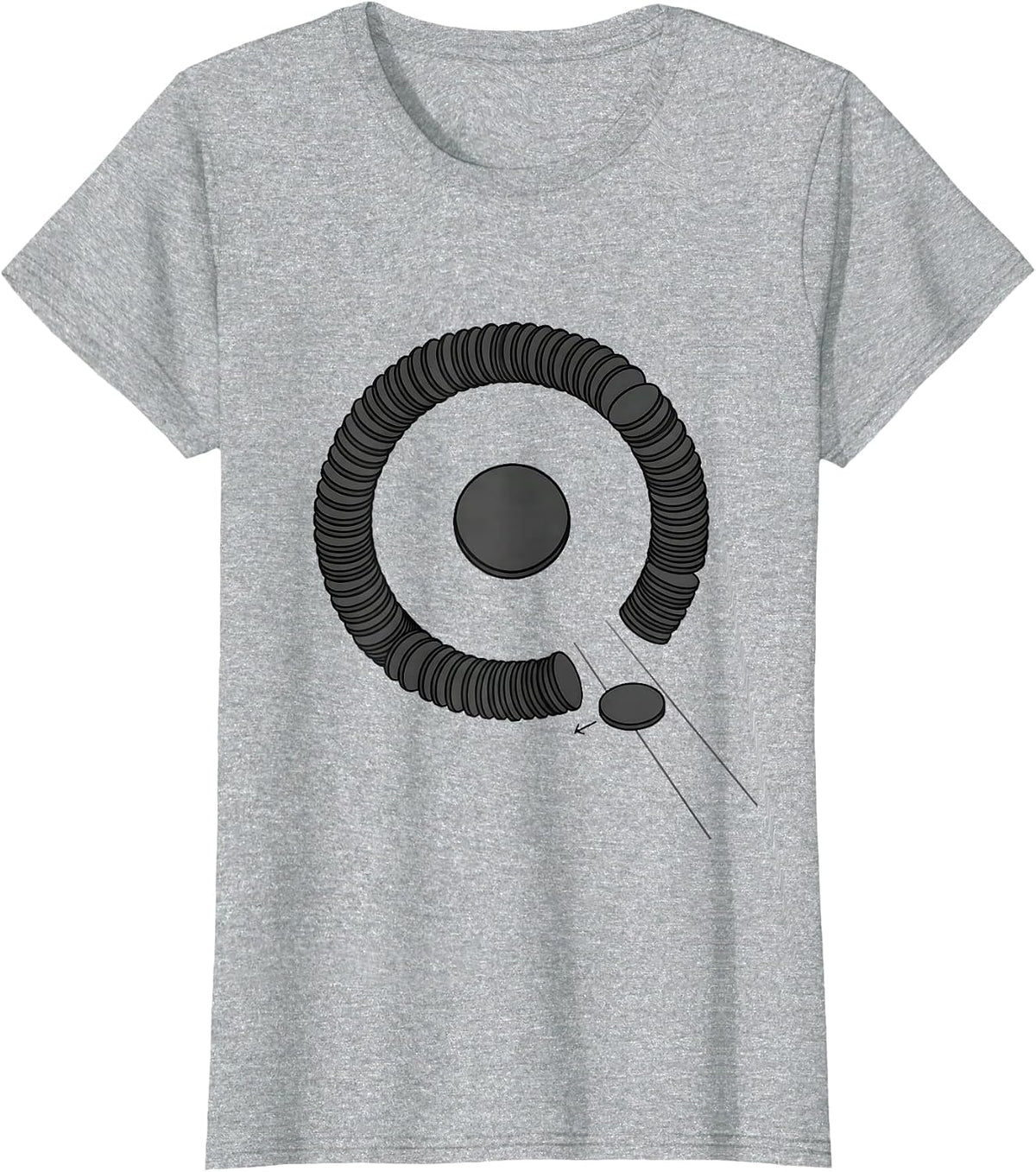 Dot Circle Gap Chemistry Pun Science Nerd Humor T-Shirt - Heather Grey
