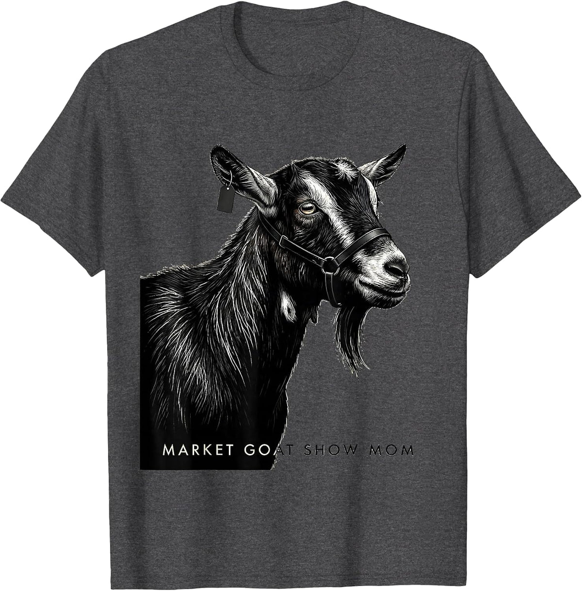 Men's Market Goat Show Mom Rustic Farm Pride Stock Show Mama T-Shirt - Dark Heather Grey