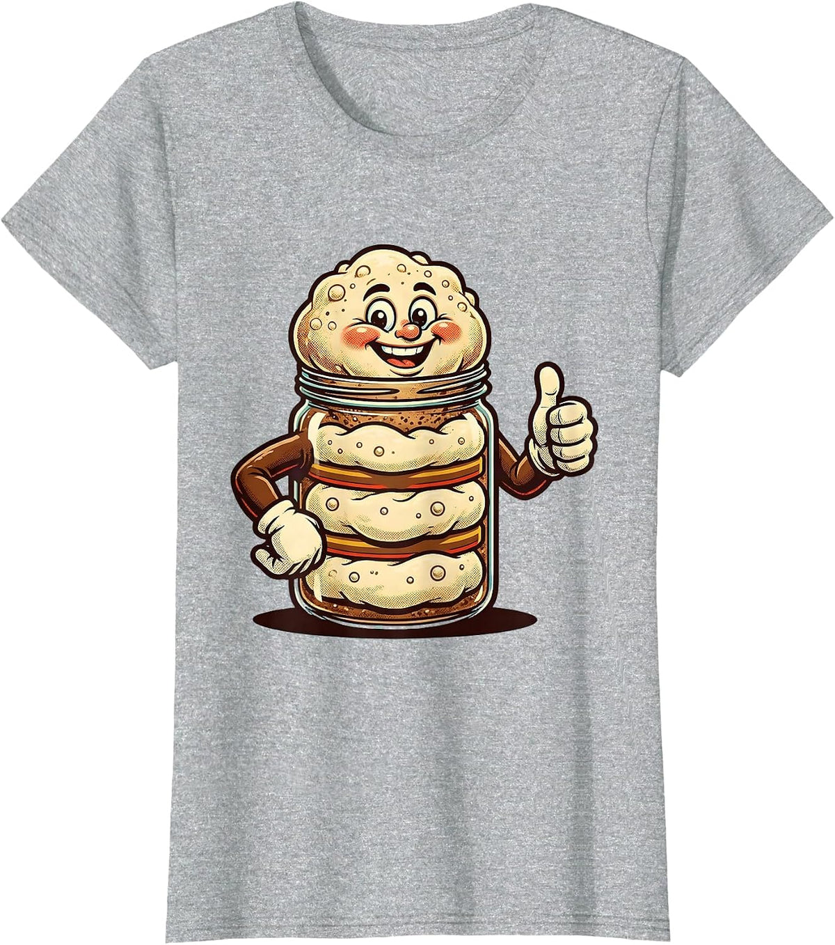 In My Sourdough Era Bubbling Starter Jar T-Shirt - Heather Grey