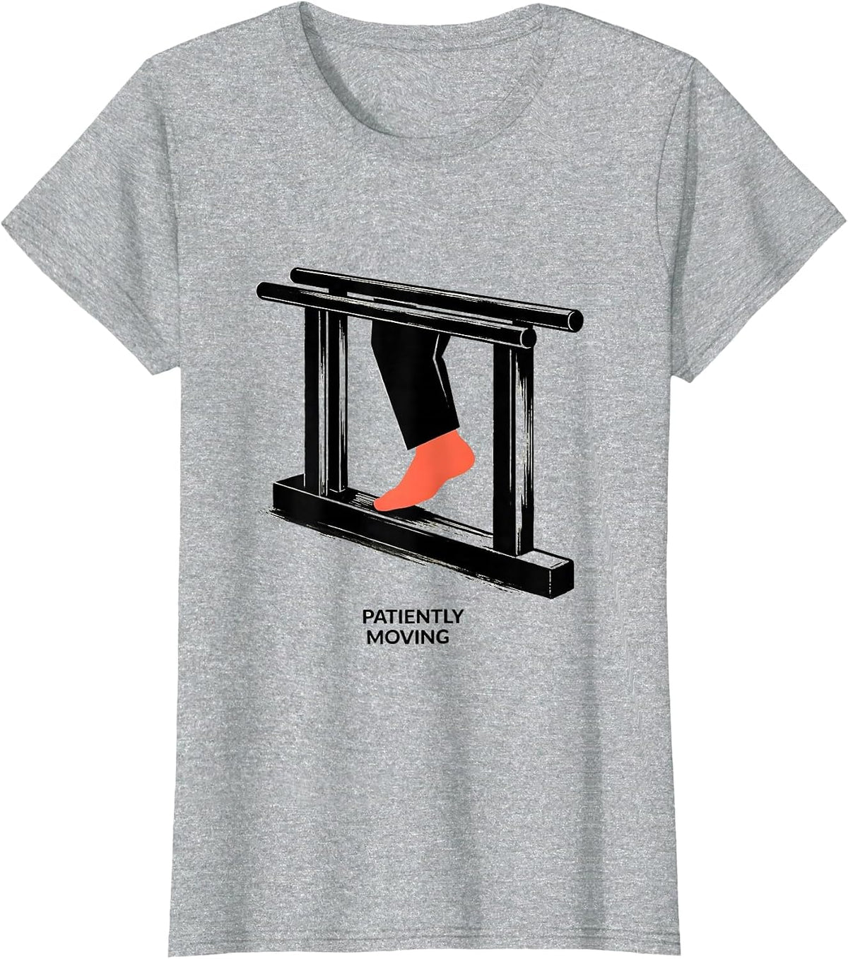 Patiently Moving Funny Physical Therapist PT OT Gift T-Shirt - Heather Grey