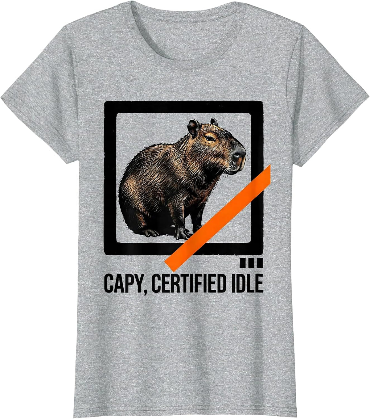 Women's Capy, Certified Idle Funny Capybara Meme Animal Lover Humor T-Shirt - Heather Grey